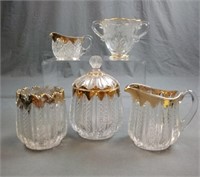 Vintage Gold Trimmed Pressed Glass
