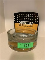 COHIBA GLASS DISH/ ASHTRAY & LARGE RD GLASS AT