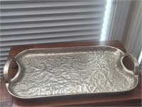 14" ornate metal tray