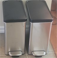 13"h metal garbage and compost bins