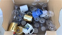 Box Of Misc Wine Glasses & Coffee Mugs
