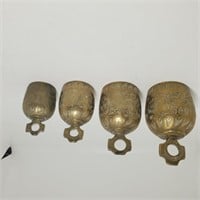 Set of Four Vintage Indian Hanging Brass Bells