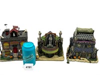 (3) MUNSTERS Halloween Village Pieces NEW in BOX