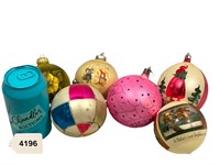 Vintage Christmas Tree Round Ball Ornaments Lot