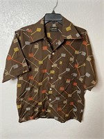 Vintage 60s Oxford Shirtmakers Brown Poly Shirt