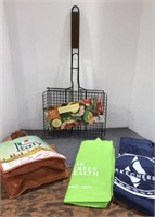 Tote bags and grill basket
