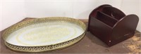 Oval dresser tray & remote caddy