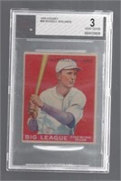 RUSSELL ROLLINGS GRADED VG 3 1933 GOUDEY #88