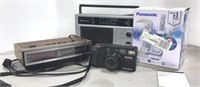 Clock Radio, Radio, Vivitar camera & Panasonic