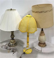 (3) Table Lamps 27in tall