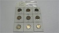 9 Assorted Buffalo Nickels worth $2.00 each
