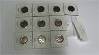 10 Assorted Buffalo Nickels worth $3.00 each