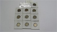 10 Assorted Buffalo Nickels worth $3.00 each