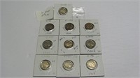 10 Assorted Buffalo Nickels worth $3.00 each