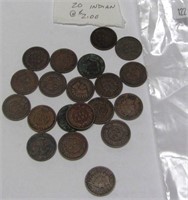 20 Assorted Indian Head Pennies worth $2 each