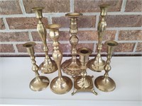 7 Brass Candlesticks