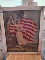 1918 Flag of Freedom WW1 Print by EG Renesch