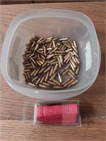 Container of 22 LR Ammo & Glock Extension