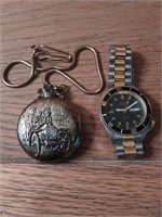 Churchill Pocket Watch and Elgin Wristwatch