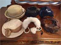 6 Vintage Ladys Fashion Hats - Some Fur