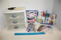 Sterillite 3 Drawer Storage Container & Markers