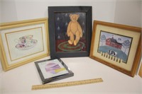 Cow, Tea Cup & Bear Framed Prints & 5x7 Frame
