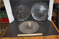 Glass Platters 3, 2 are holiday platters