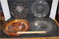 Platters 4,  1 is Carnival Glass