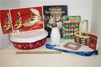 Holiday Storage Container,Bows, Book & Misc