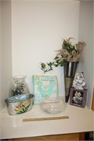 Vase, Baby Bag, Bowl, Porcelain Figurine NIB &Misc