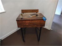 Antique School desk with ink well