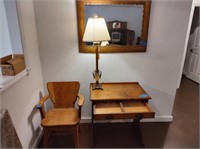 wood desk with chair