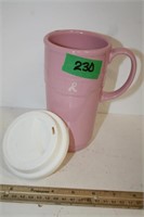 Longaberger Mug w/lid  Breast Cancer Mug