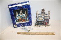 Porcelain Lighted Train Station   in box