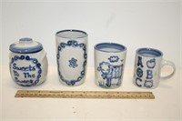 M.A. Hadley Honey Jar & 3 Cups