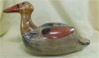 Hand painted duck figurine signed by artist,