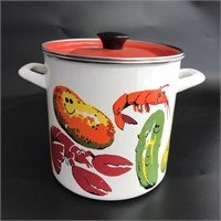 Vintage Vegetable Theme Stock Pot with Lid