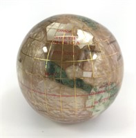 Inlaid Stone Globe Paperweight
