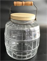 Barrel Shape Pickle Jar with Handle and Lid