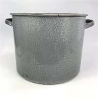 Large Grey Granite Ware Stock Pot
