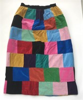 Vintage Velvet Patchwork Skirt
