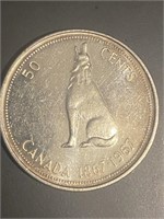 1967 SILVER WOLF Canada 50 cent