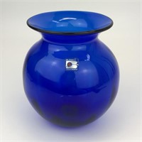 Blenko Cobalt Blown Glass Vase