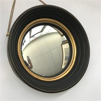 Vintage Convex Mirror with Deep Frame
