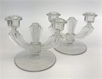 Vintage Glass Candelabras