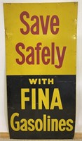 NEAT FINA GASOLINES METAL ADVERTISING SIGN