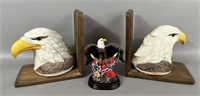 Eagle Bookends & Eagle Figurine