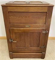 DESIRABLE ANTIQUE OAK HAM BROTHERS ICE CHEST