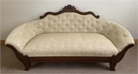 LOVELY ANTIQUE MAHOGANY SOFA W CARVED DETAIL