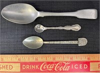 THREE STERLING SILVER SPOONS INCL HALLMARKED